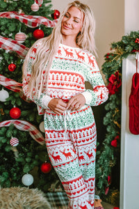 Hazel Blues® |  Christmas Element Round Neck Top and Pants Lounge Set