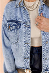 Hazel Blues® |  Pocketed Button Up Dropped Shoulder Denim Jacket