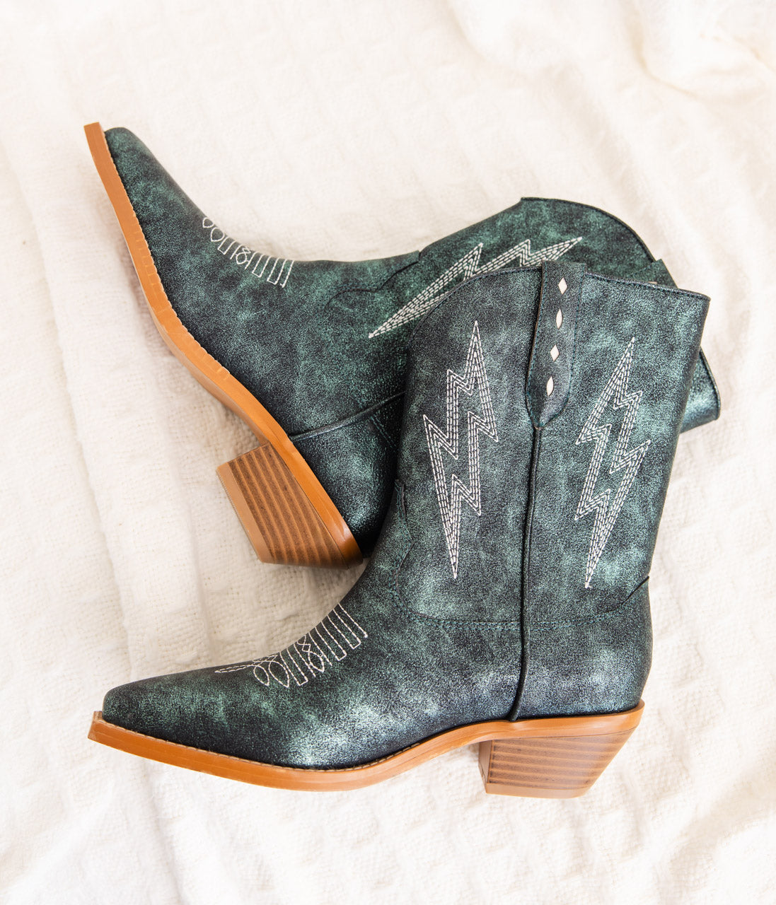 Hazel Blues® |  Bowie Metallic Boot in Teal