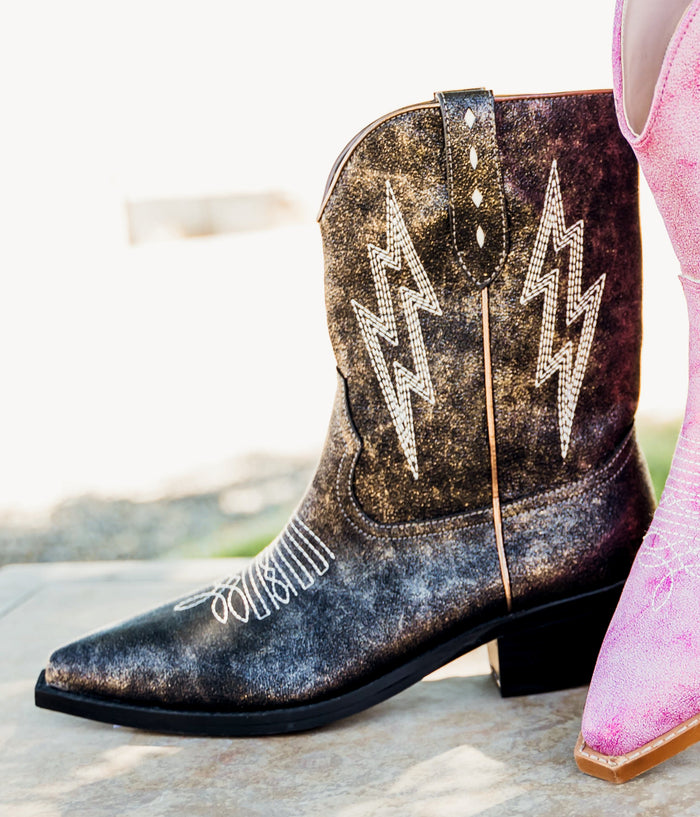 Hazel Blues® |  Bowie Metallic Boot in Black