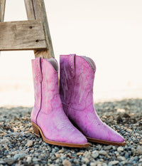 Hazel Blues® |  Bowie Metallic Boot in Pink