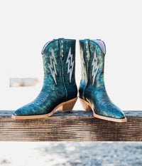 Hazel Blues® |  Bowie Metallic Boot in Teal