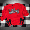 Hazel Blues® |  Bulldog Sequin Script Sweatshirt | Bulldogs Sequin Patch Sweatshirt | Sizes XS - 5XL