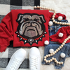 Hazel Blues® |  Bulldog Mascot Sweatshirt | Bulldogs Sequin Patch Sweatshirt | Sizes XS - 5XL