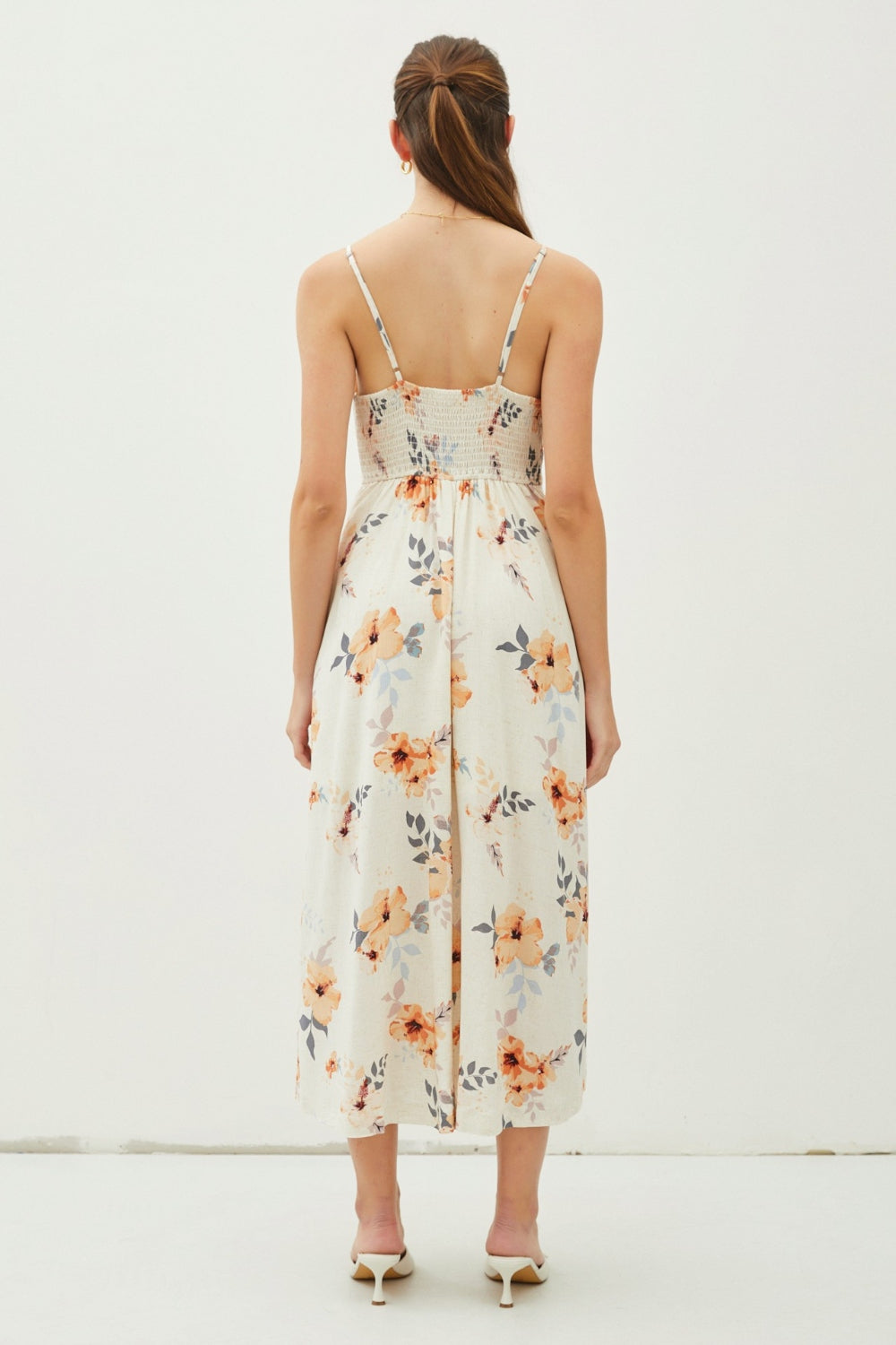 Hazel Blues® |  Be Cool Floral Button Down Cami Midi Dress