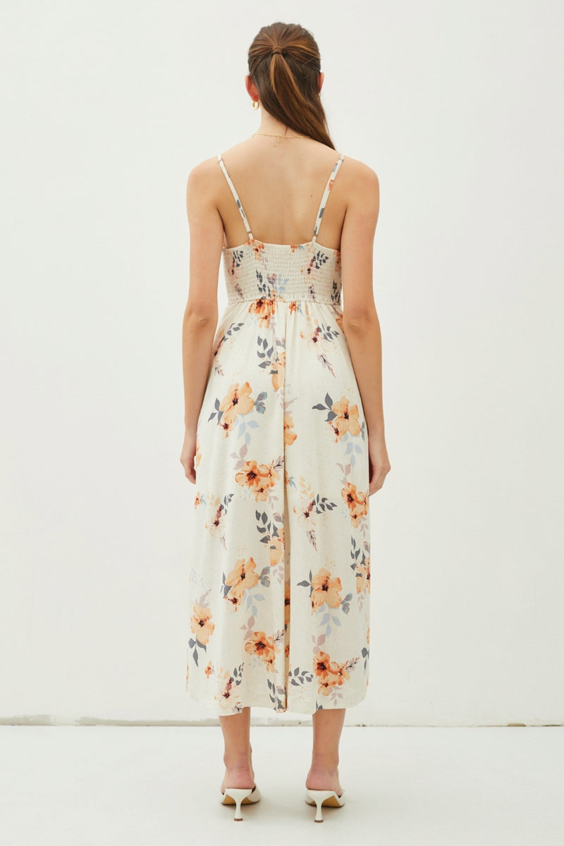 floral button midi dress Perfect For You Fuchsia Floral Button Down Midi Dress Shop the Mint