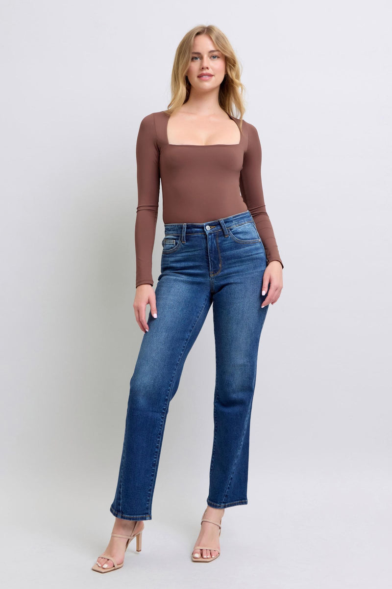 Hazel Blues® |  Judy Blue Side Seam Detail Straight Jeans with Pockets