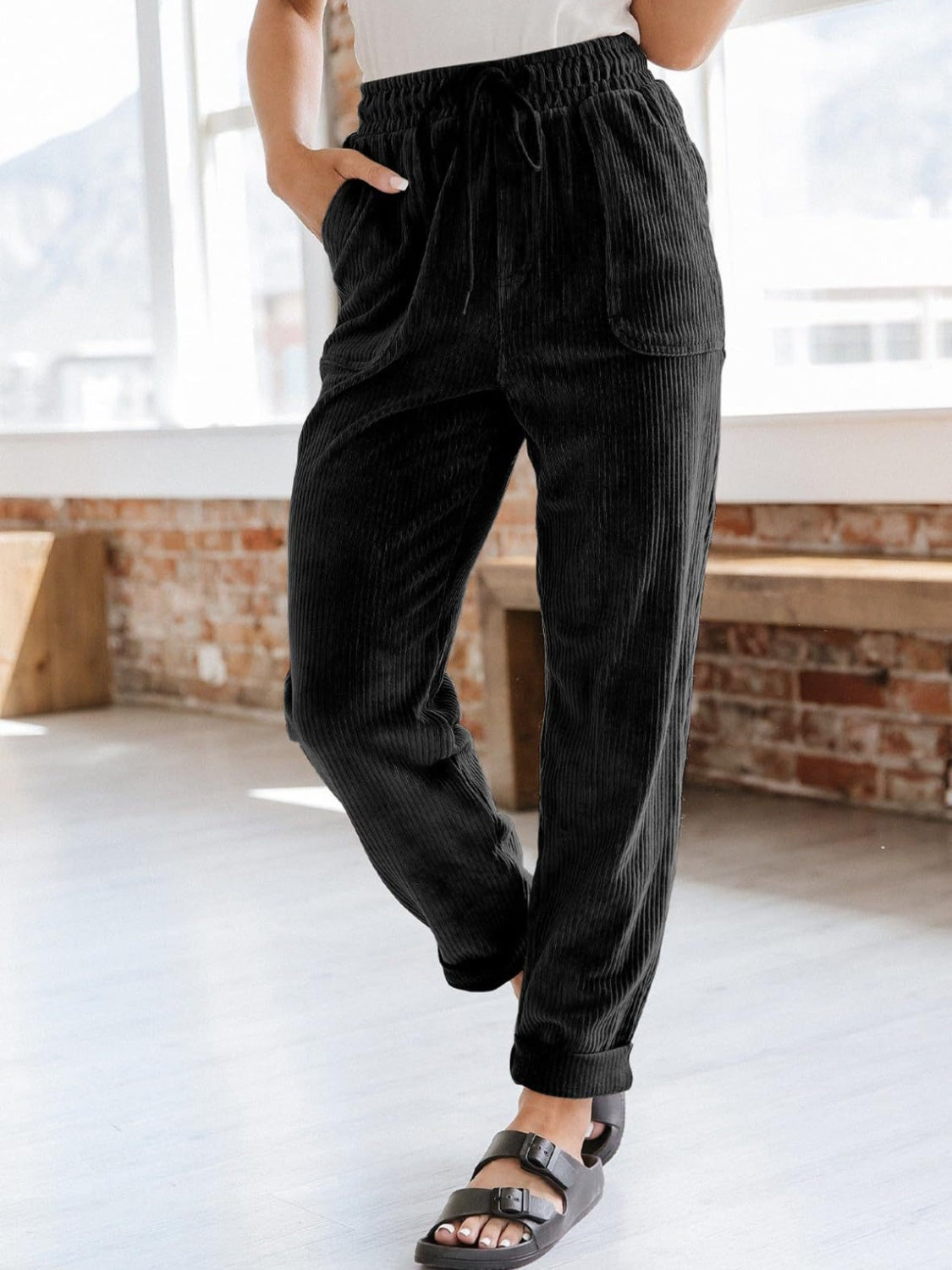 Hazel Blues® |  Drawstring Pants with Pockets