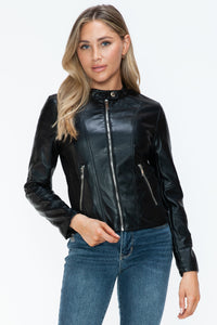 Hazel Blues® |  Snobbish PU Leather Zip Up Jacket with Pockets