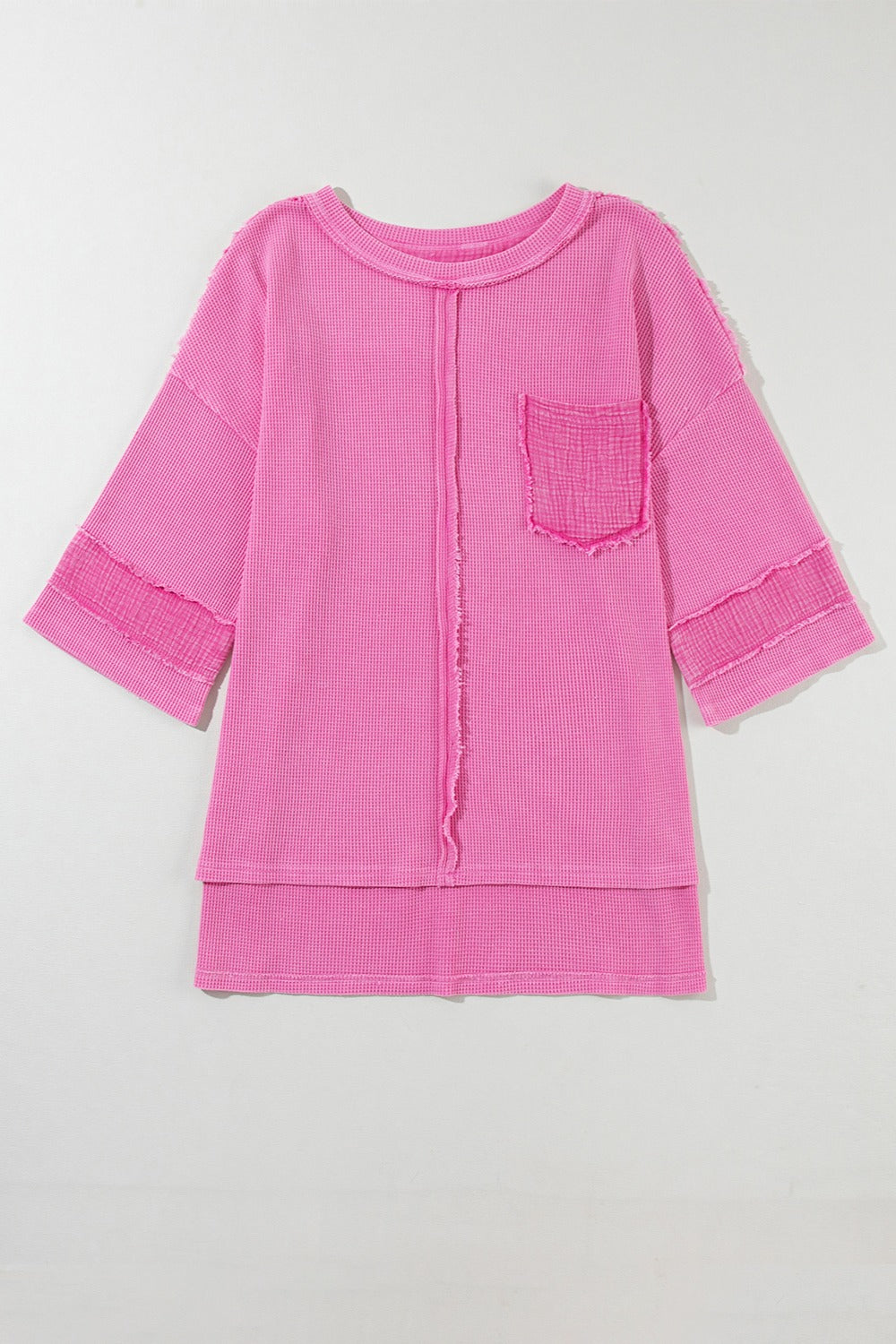 Hazel Blues® |  Pocketed Round Neck Three-Quarter Sleeve T-Shirt