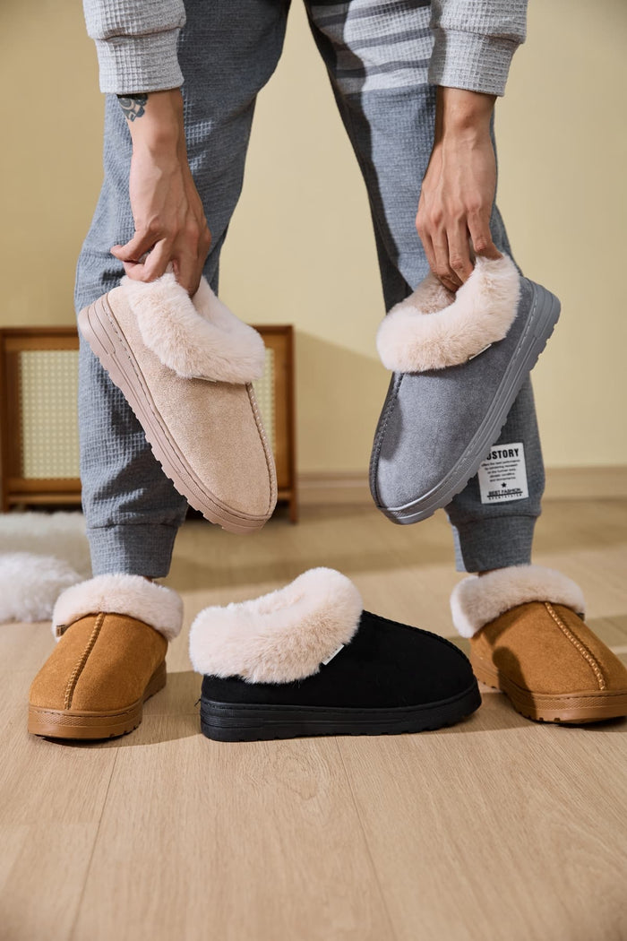 Hazel Blues® |  Faux Fur Round Toe Platform Slippers