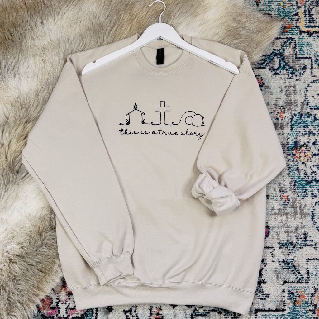 Hazel Blues® |  True Story Embroidered Sweatshirt