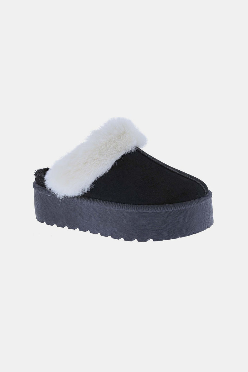 Hazel Blues® |  Weeboo Thick Bottom Fur Trim Snow Slippers