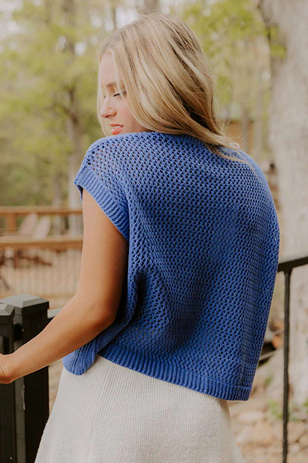 Flag Graphic Short-Sleeve Sweater Top