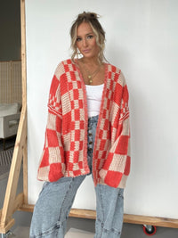 Hazel Blues® |  Plaid Open Front Long Sleeve Cardigan