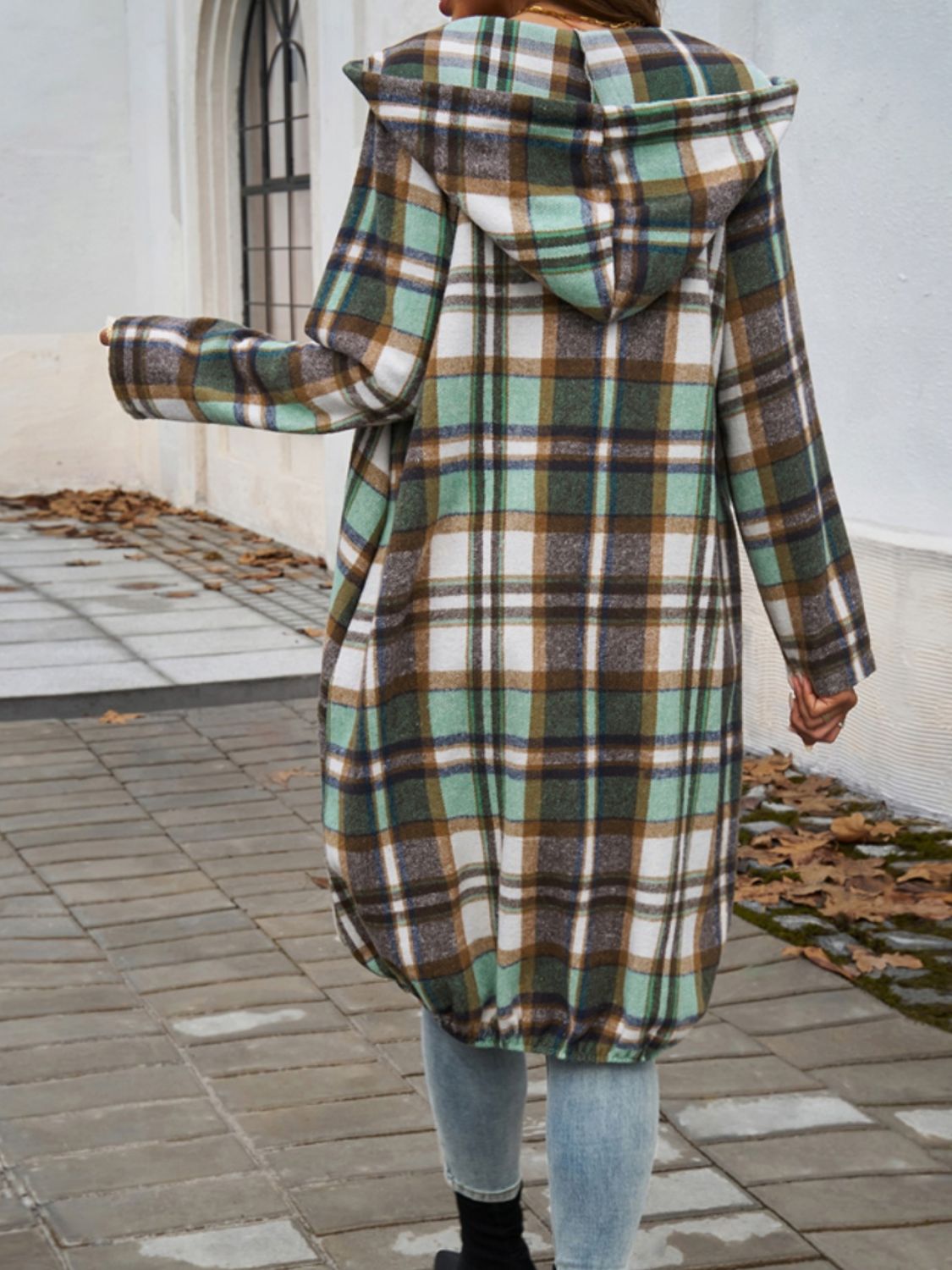 Hazel Blues® |  Plaid Zip Up Hooded Coat