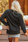 Hazel Blues® |  Dark Grey Pumpkin Spice Baby Graphic Textured Sweatshirt
