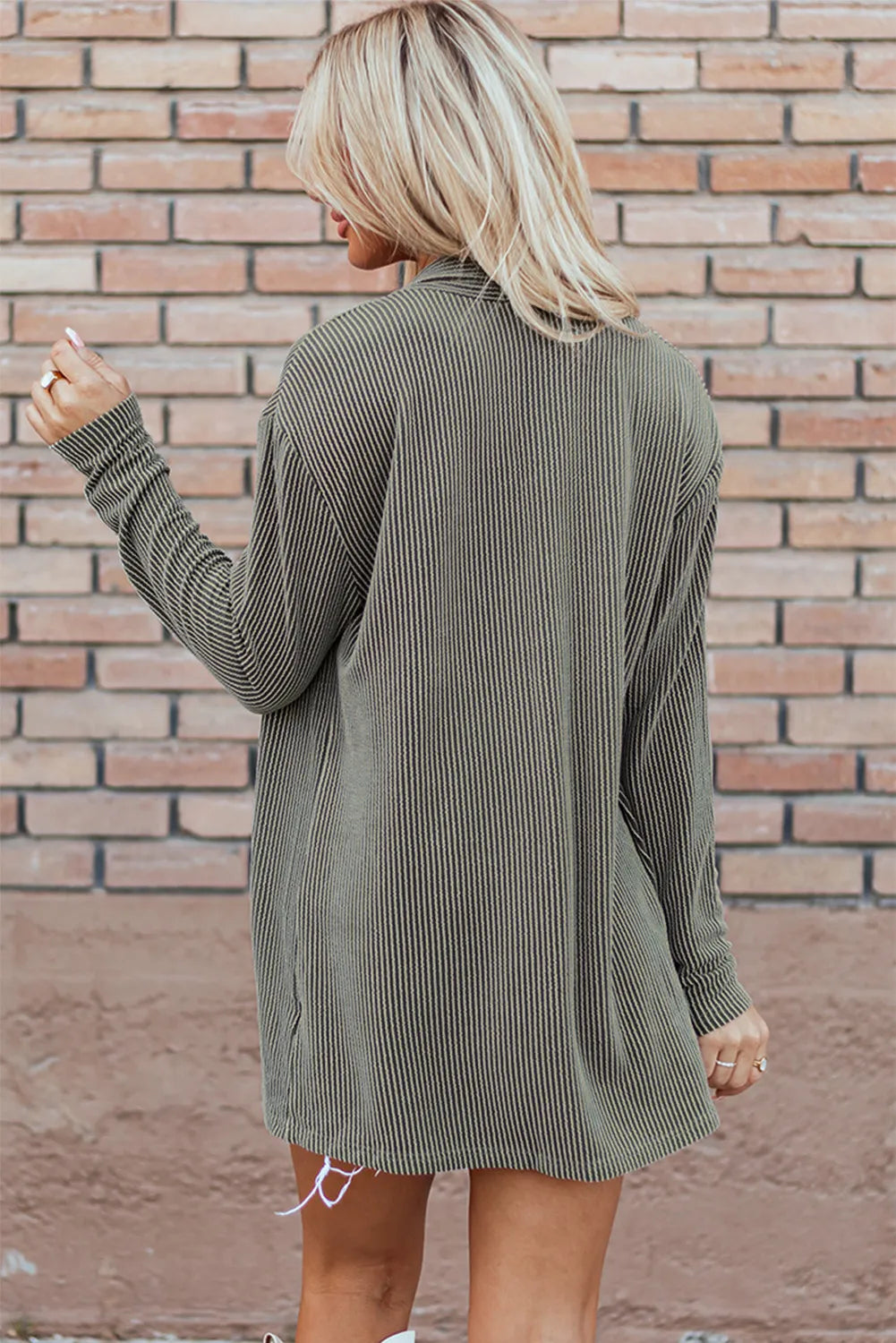 Hazel Blues® |  Textured Open Front Long Sleeve Cover Up