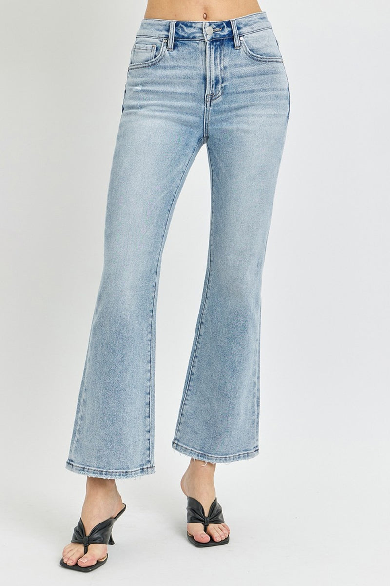 Hazel Blues® |  RISEN High Rise Ankle Flare Jeans