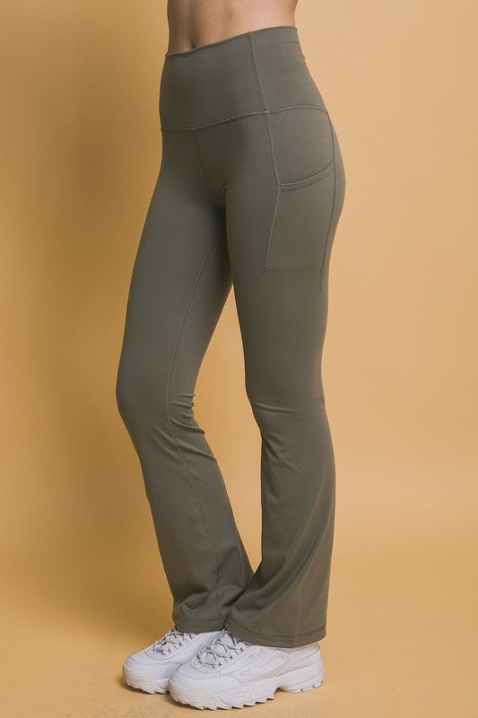 Hazel Blues® |  Love Tree High Waist Flare Active Leggings with Side Pockets