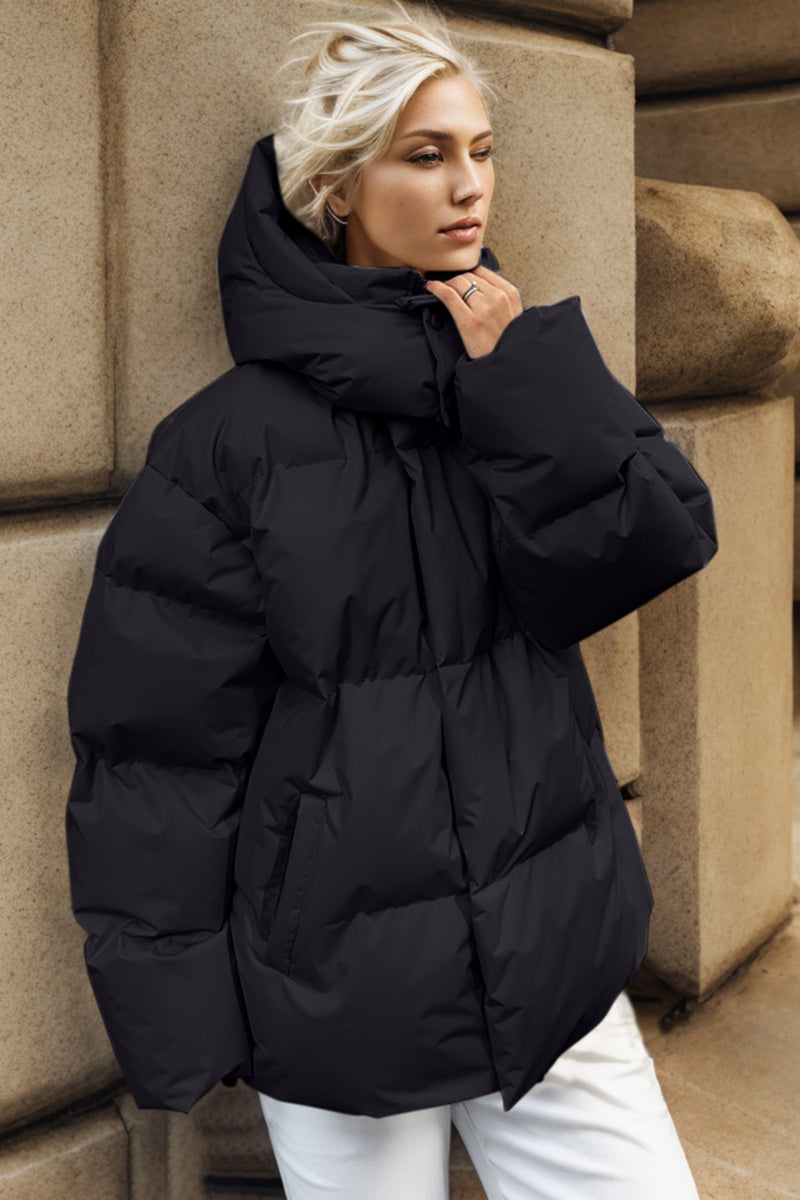 Hazel Blues® |  Pocketed Zip Up Hooded Puffer Jacket