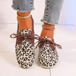 Hazel Blues® |  Lace Up Leopard Slip-Ons