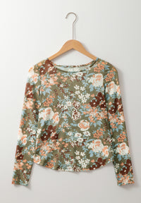 Hazel Blues® |  Floral Round Neck Long Sleeve T-Shirt