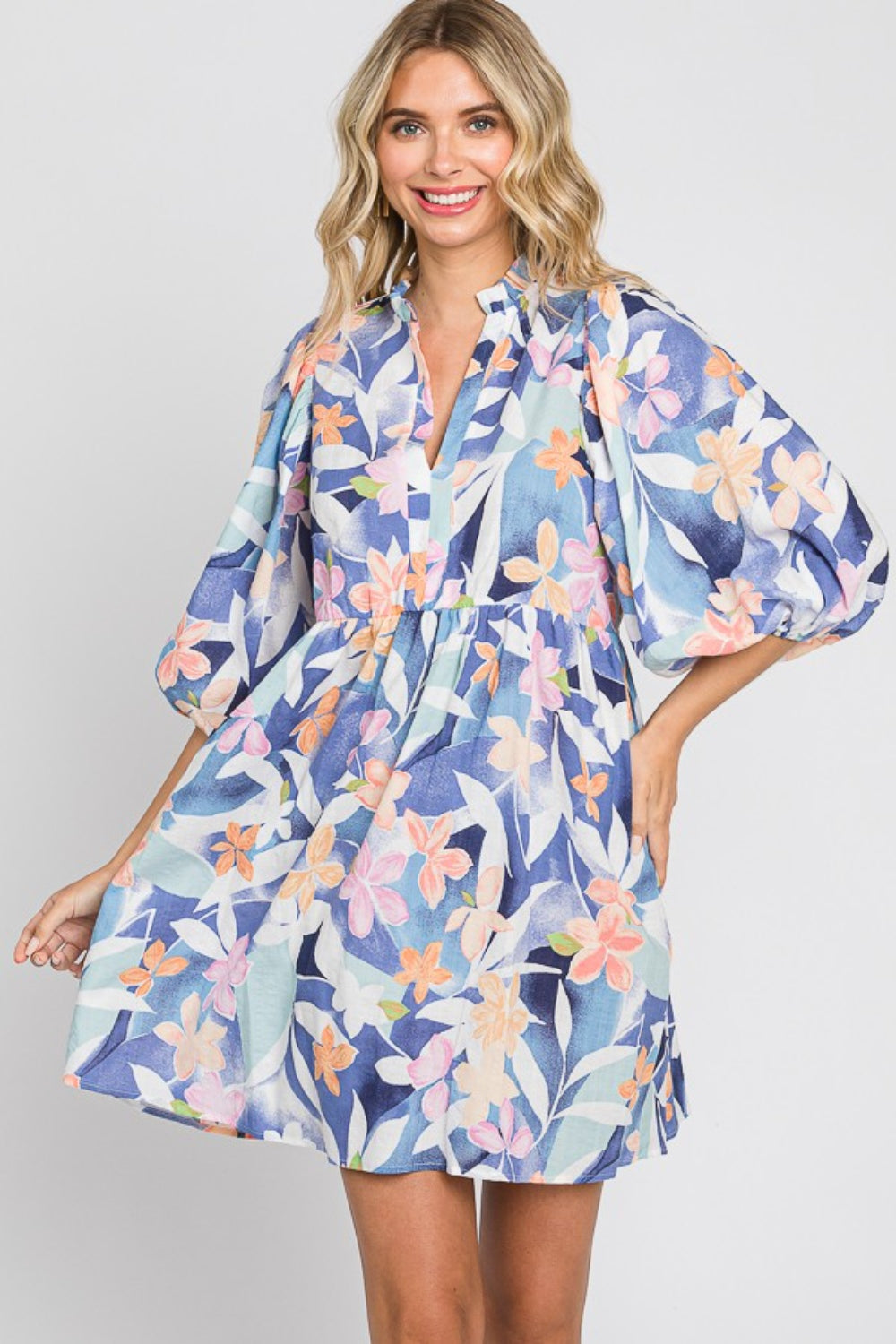 Hazel Blues® |  GeeGee Floral Print Mini Dress