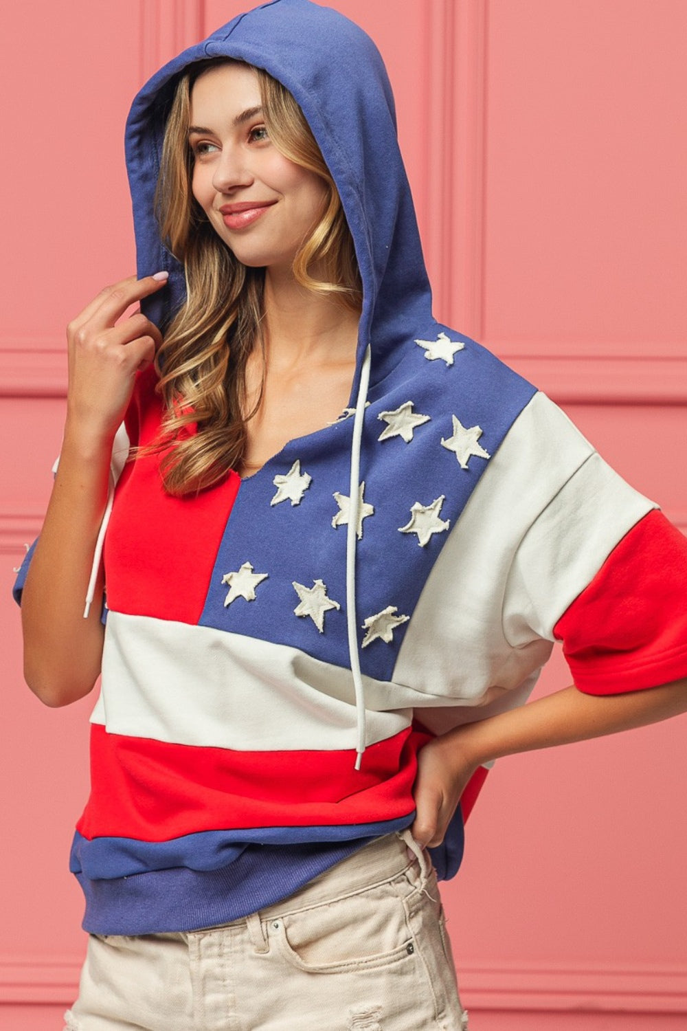 Hazel Blues® |  BiBi American Flag Theme Hoodie