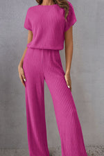 Hazel Blues® |  Round Neck Short Sleeve Jumpsuit