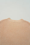 Hazel Blues® |  Side Slit Round Neck Long Sleeve Sweater