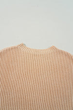 Hazel Blues® |  Side Slit Round Neck Long Sleeve Sweater