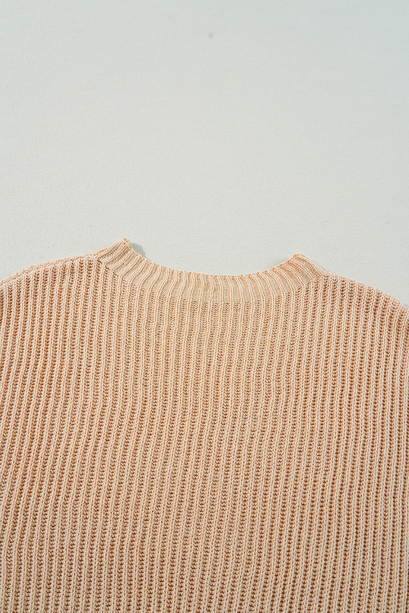 Hazel Blues® |  Side Slit Round Neck Long Sleeve Sweater