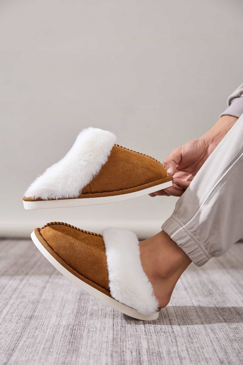 Hazel Blues® |  Faux Fur Round Toe Slippers