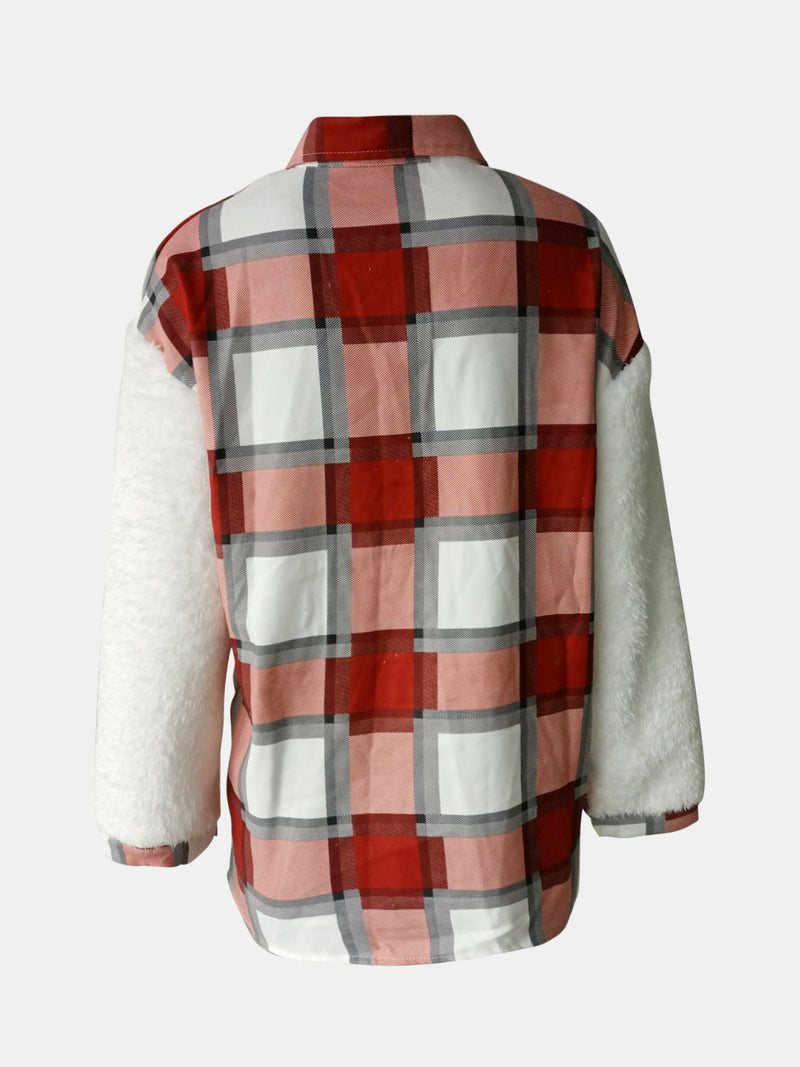 Hazel Blues® |  Fuzzy Button Up Long Sleeve Jacket