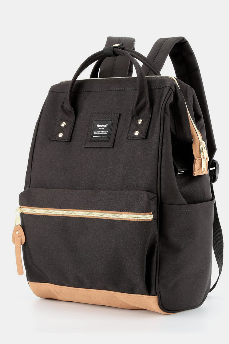 Hazel Blues® |  Himawari Contrast Waterproof Canvas Backpack Bag with Side Pockets