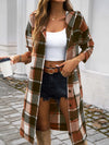Hazel Blues® |  Plaid Long Sleeve Hooded Coat