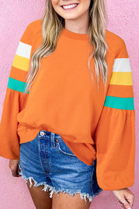 Hazel Blues® |  Color Block Round Neck Long Sleeve Sweatshirt