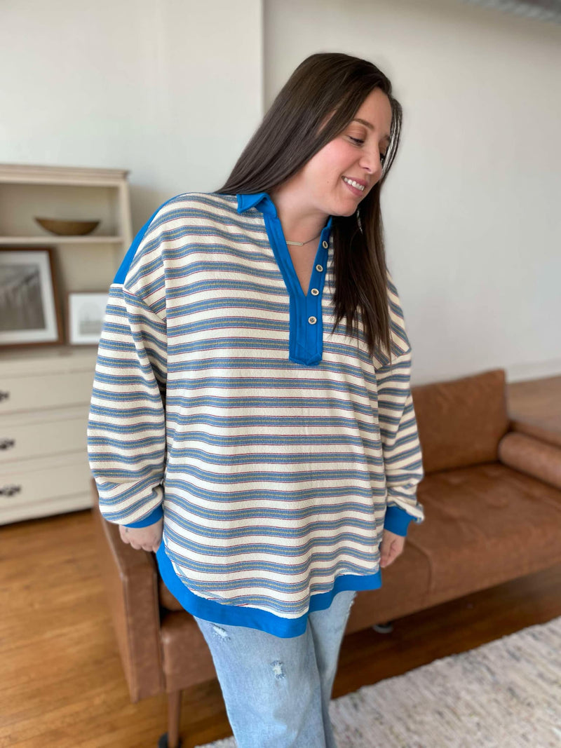 Hazel Blues® |  PREORDER: Beyond the Sea Striped Top in Three Colors