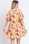 Hazel Blues® |  GeeGee Floral V-Neck Ruffle Hem Mini Dress
