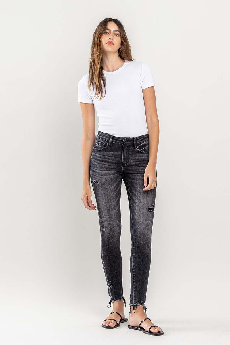 Hazel Blues® |  Lovervet Raw Hem Cropped Skinny Jeans