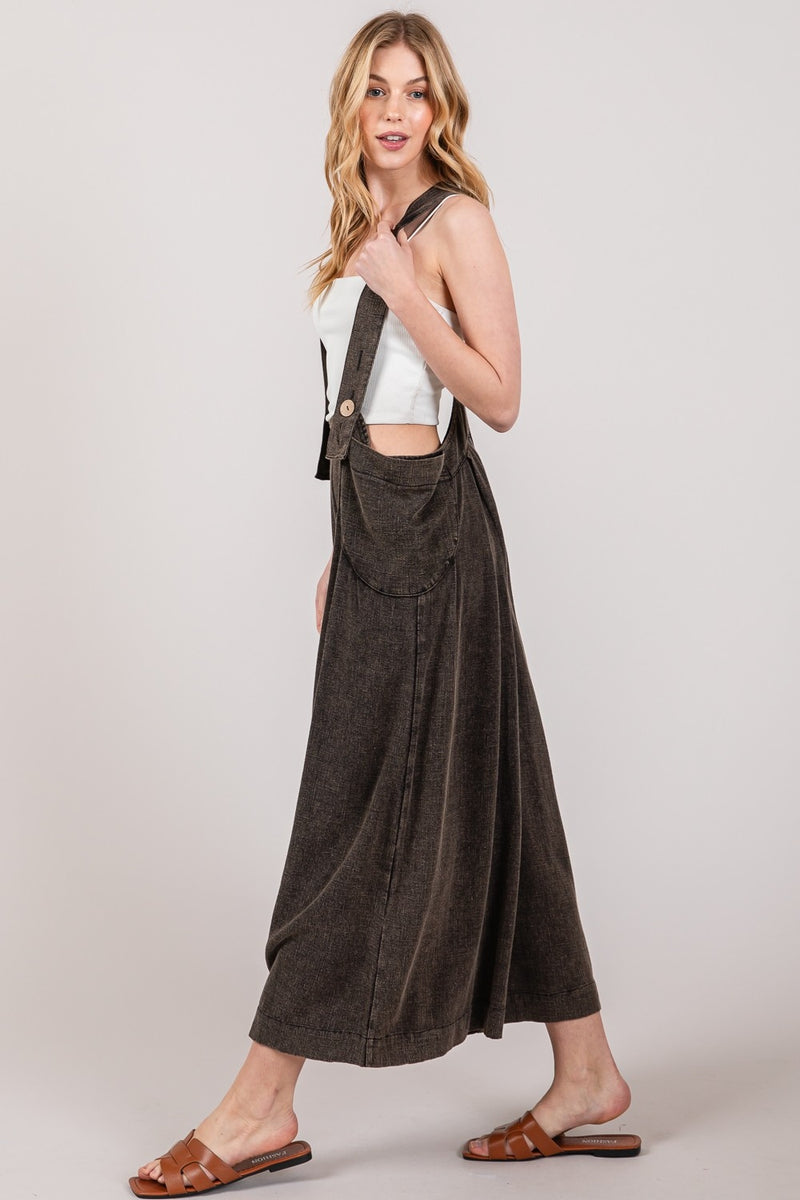 Hazel Blues® |  SAGE + FIG Wide Strap Wide Leg Overalls