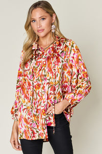 Hazel Blues® |  Double Take Printed Button Up Long Sleeve Shirt