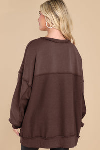 Hazel Blues® |  Exposed Seam Long Sleeve Sweatshirt