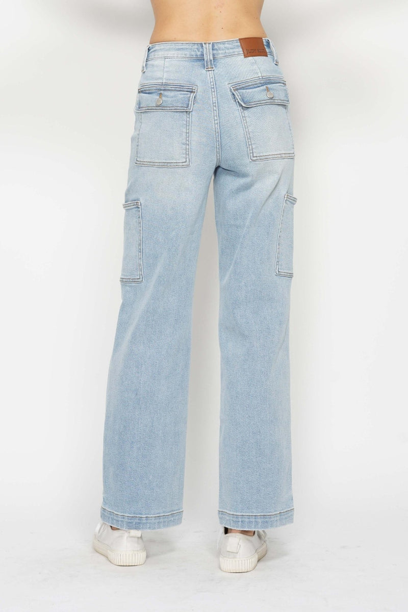 Hazel Blues® |  Judy Blue High Waist Straight Cargo Jeans