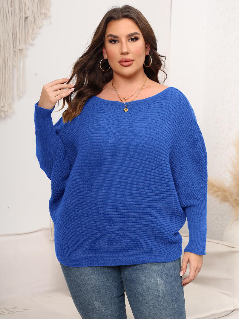 Hazel Blues® |  Boat Neck Batwing Sleeve Sweater