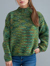 Hazel Blues® |  Heathered Turtleneck Dropped Shoulder Sweater