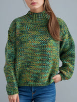 Hazel Blues® |  Heathered Turtleneck Dropped Shoulder Sweater
