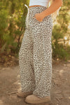 Hazel Blues® |  Brown Leopard Drawstring Elastic Waistband Loose Pants