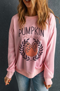 Hazel Blues® |  Pumpkin Round Neck Long Sleeve Sweatshirt